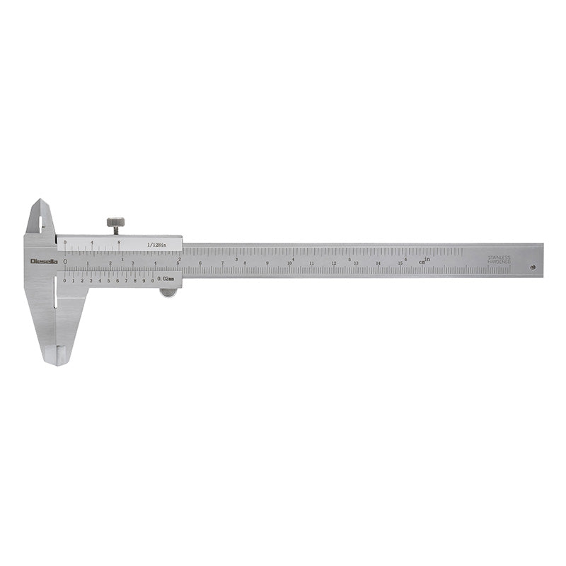 Skydelære med skruelås 0–150 × 0,02 mm og 40 mm kæber