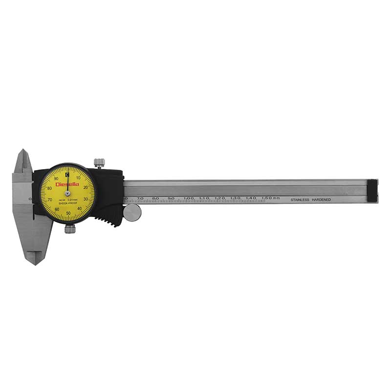 Skydelære med ur 0–150 mm × 0,01 mm og 40 mm kæber