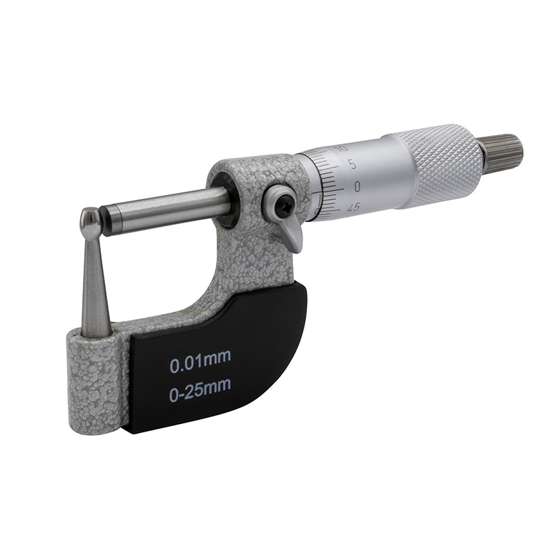 Mikrometer 0–25 × 0,01 mm til runde emner med hul