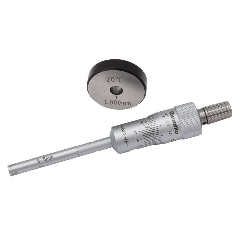 Indvendig 3-punkt mikrometer 6–8 mm inkl. forlænger og kontrolring