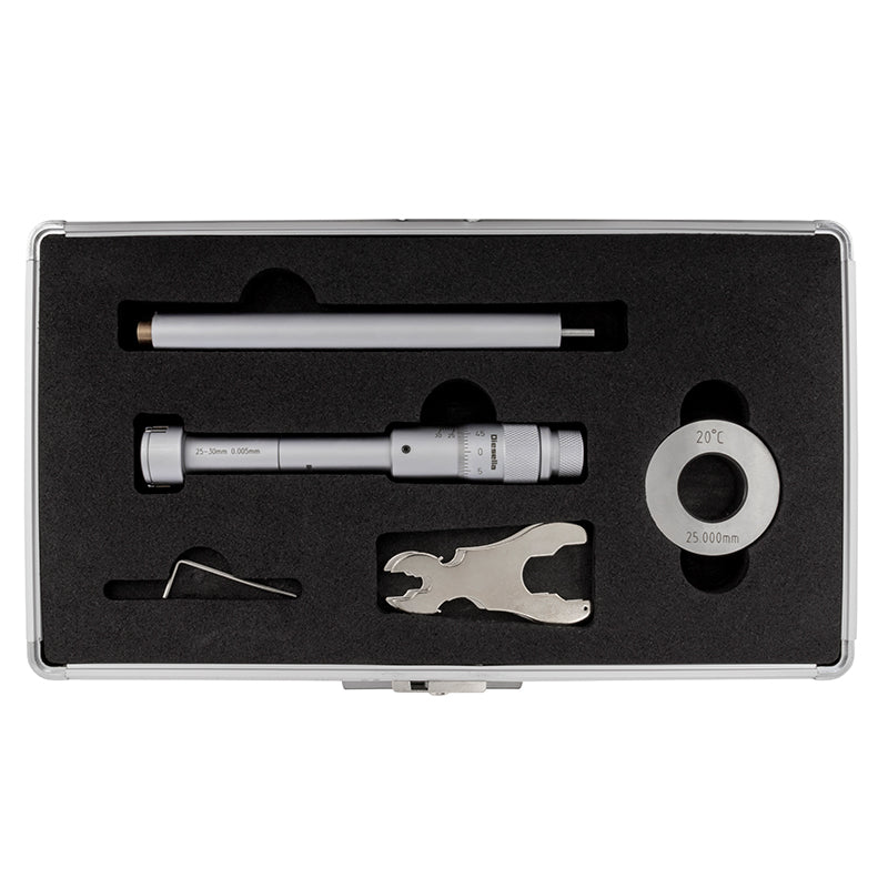 Indvendig 3-punkt mikrometer 25–30 mm inkl. forlænger og kontrolring