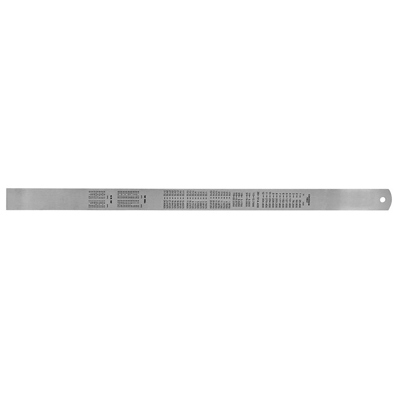 Stållineal 600 × 30 × 1,2 mm, Klasse II, V-H-graduering