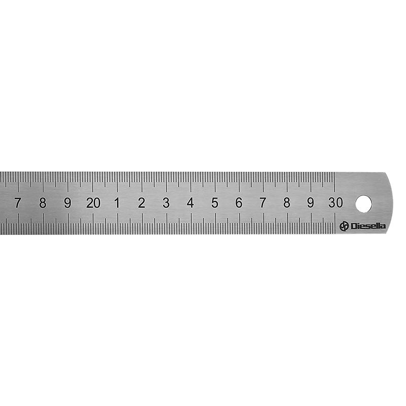 Stållineal 300 × 25 × 1,0 mm, V-H-graduering