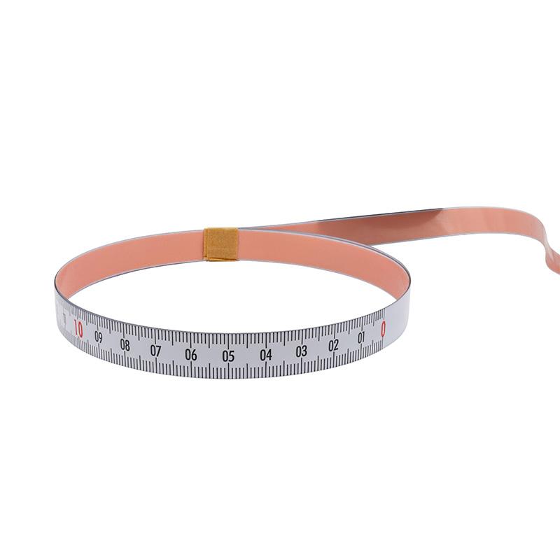 Selvklæbende Pit båndmål i stål 3 m × 13 mm, H-V-graduering hvid