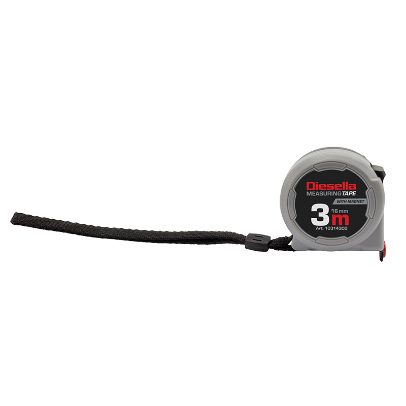 Båndmål 3 m × 16 mm Compact ABS med Auto-lock