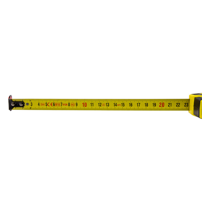 Båndmål 10 m × 25 mm gummibelagt ABS-hus med Auto-lock