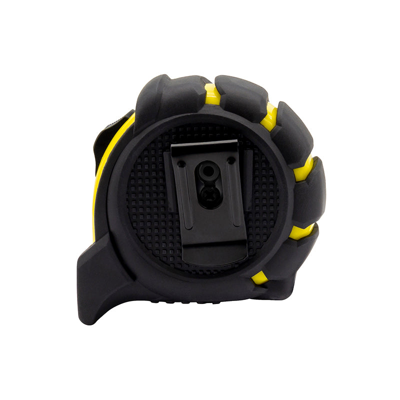 Båndmål 8 m × 25 mm gummibelagt ABS-hus med Power-lås