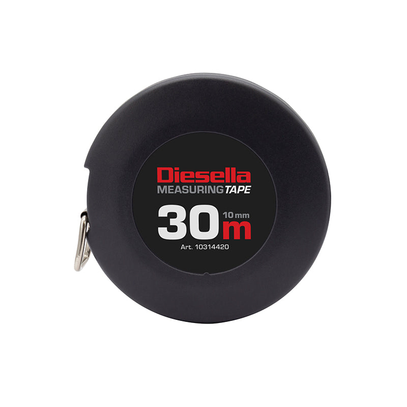 Båndmål 30 m × 10 mm stålbåndmål i lukket spolekassette