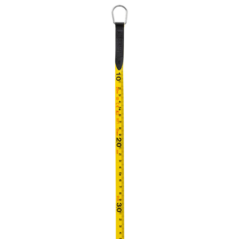 Båndmål 20 m × 13 mm glasfiber i lukket spolekassette