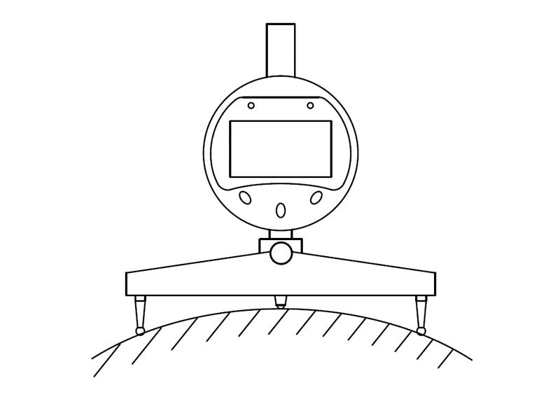 Digital radius måler 5–700 × 0,01 mm for ind- og udvendig måling