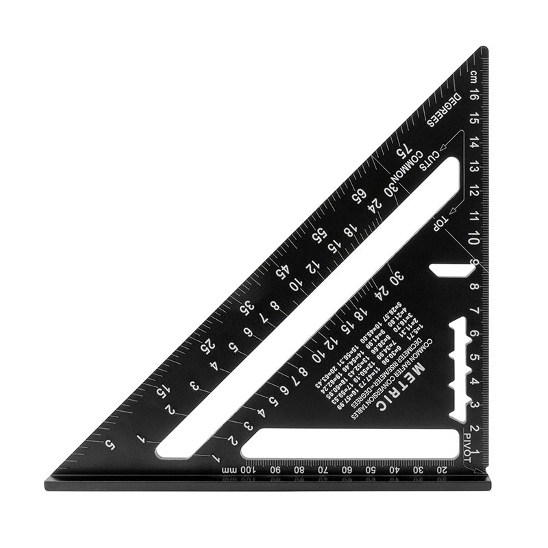 Speedvinkel i aluminium med sortoxideret finish 185 × 185 mm 0–90°