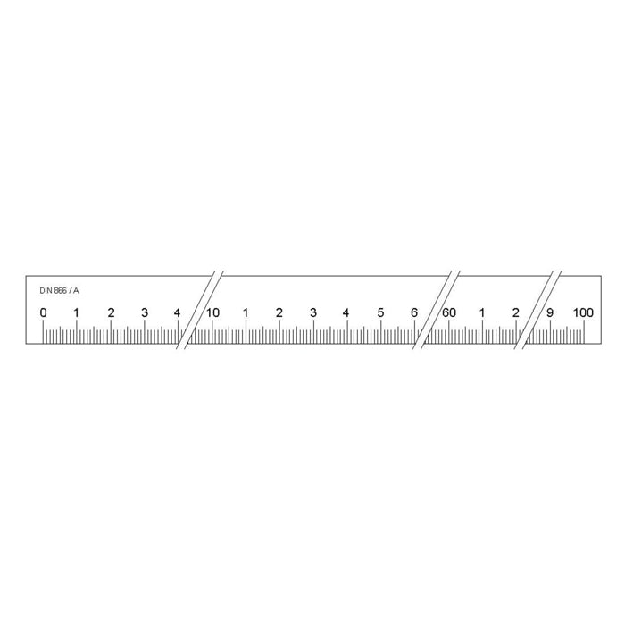 Målestav Form A 4000 × 60 × 12 mm DIN 866