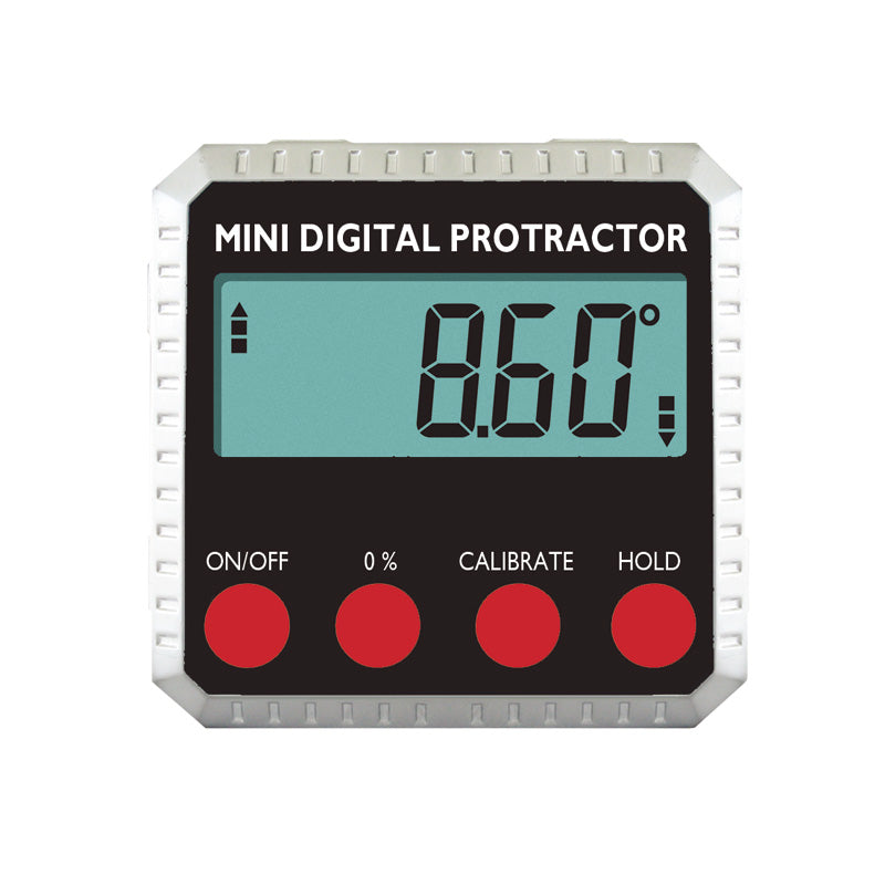 Digital vinkelmåler 4 × 90° 50 × 50 × 25 mm med magneter i bunden, aflæsning 0,2°