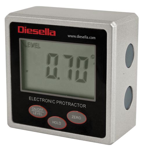IP54 digital vinkelmåler 4 × 90° 51 × 51 × 32 mm med magnet på 3 sider