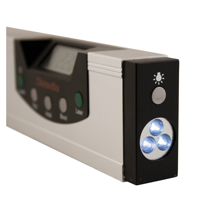 Digitalt vaterpas 230 mm/0,05° med krydslaser og LED-lys