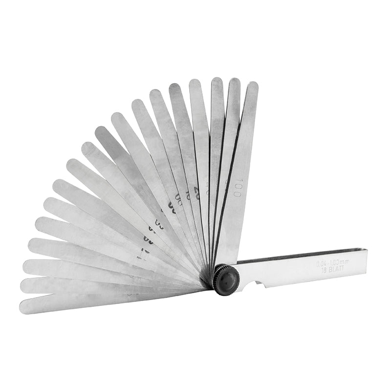 Søgerblade 0,04–1,00 mm (18 blade) 100 mm med konisk afrunding og 13 mm bredde