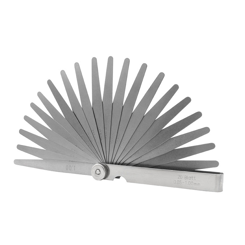 Søgerblade 0,05–1,00 mm (20 blade) 100 mm konisk afrunding og 10 mm bredde