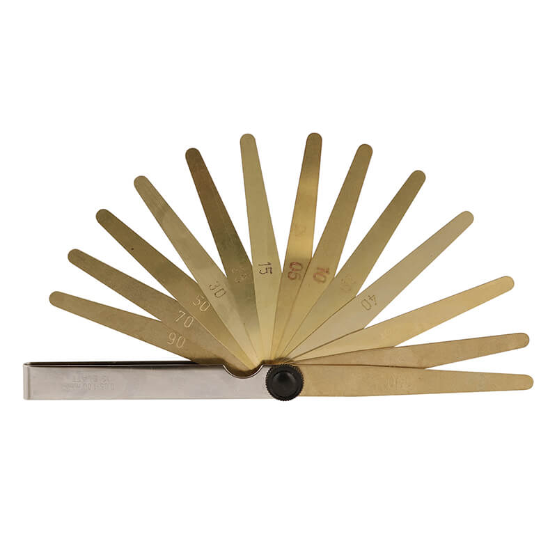Søgerblade messing 0,05–1,0 mm (13 blade) 100 mm (Antimagnetisk)