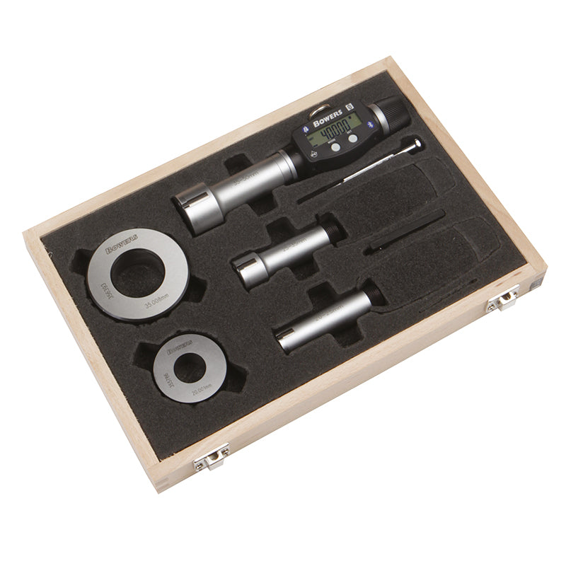 SXTD5M-BT digital 3-punkt mikrometer sæt 20–50 mm med kontrolring og Bluetooth