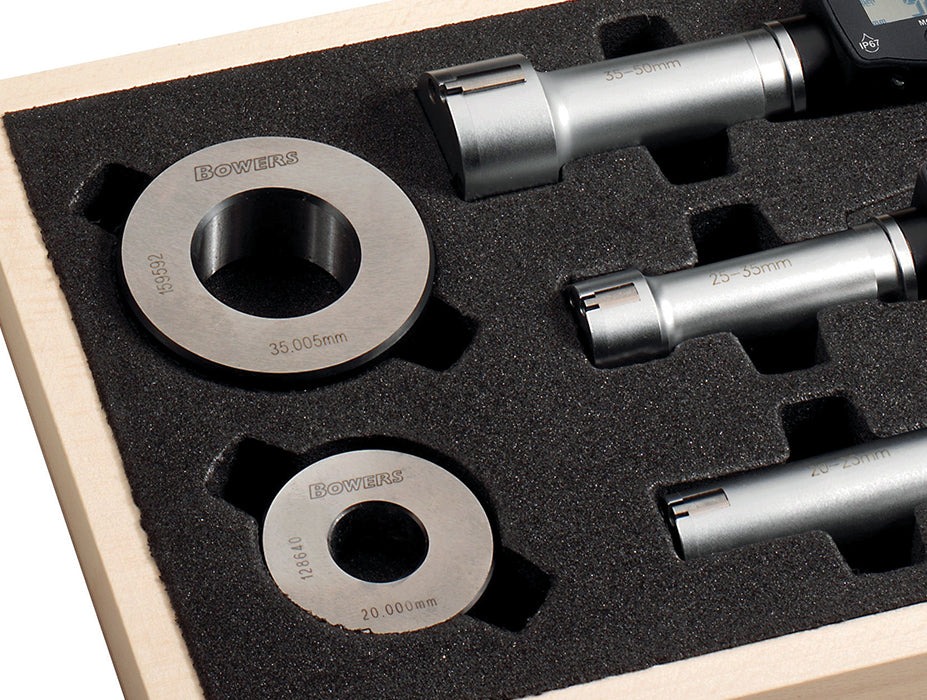 SXTD3U-BT digital 3-punkt mikrometer sæt 6–10 mm med 3 digitale enheder og kontrolring