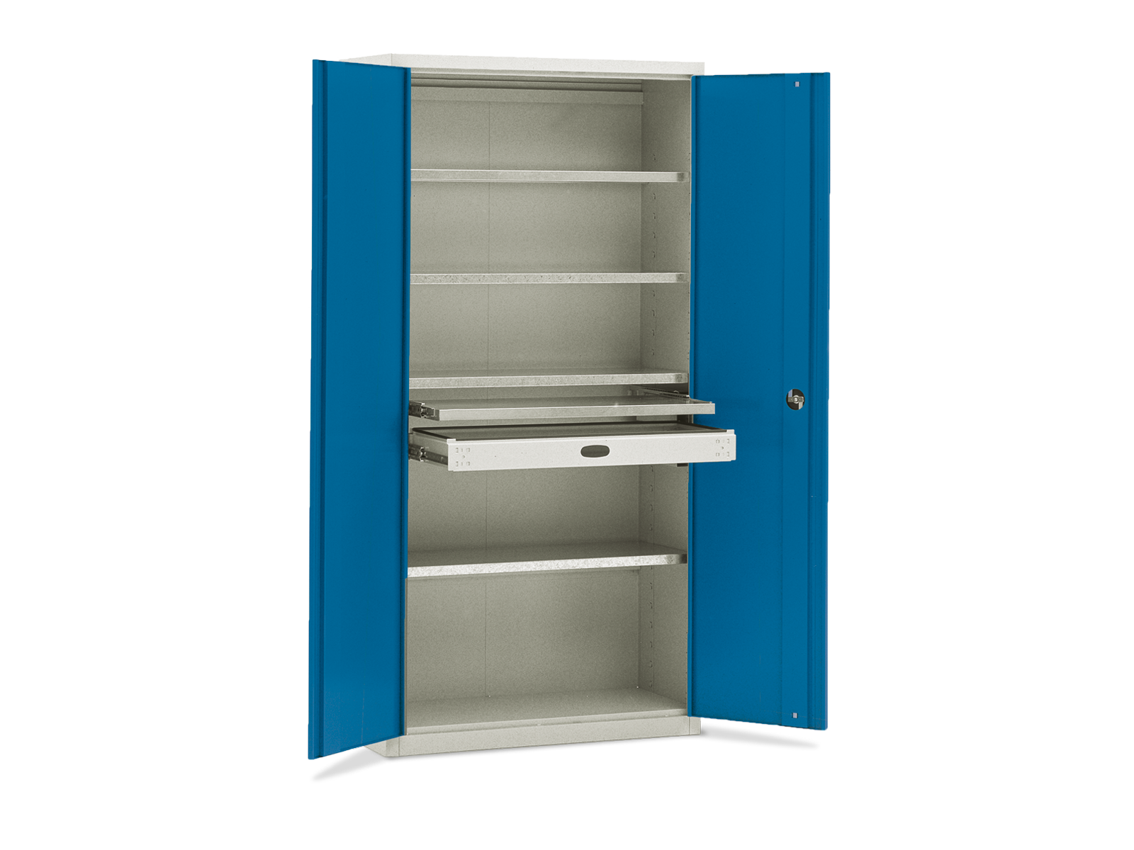 MS-1 materialeskab med 4 galvaniserede hylder, D 445 mm