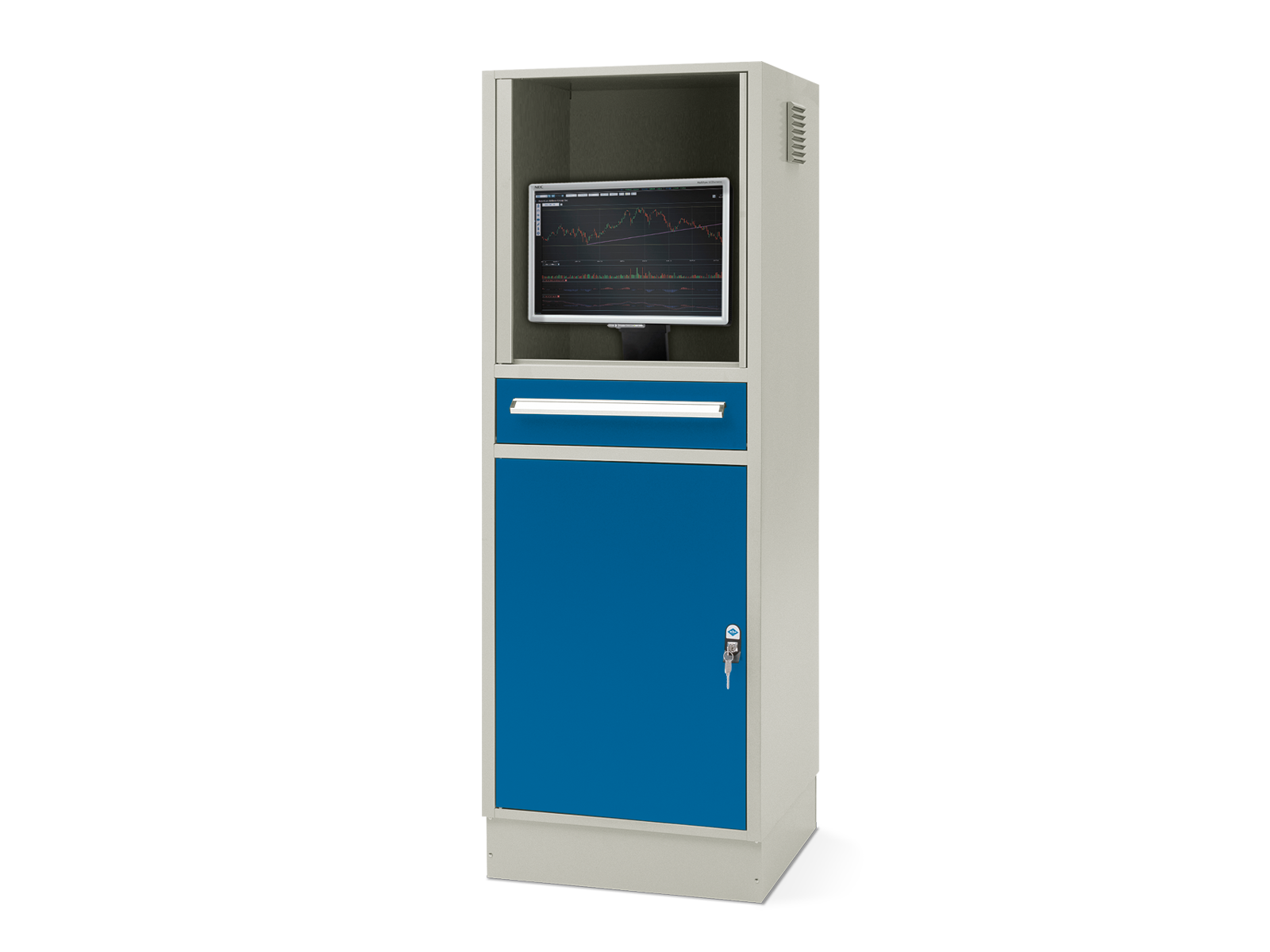 CS-1 computerskab med ventilator og elpanel, H 1600 mm