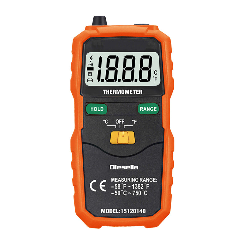 Digitalt termometer K-type (-50 til 750 °C)