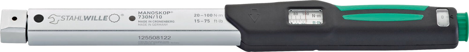 MANOSKOP 730N/10 momentnøgle 20–100 Nm, indstik 9 × 12 mm