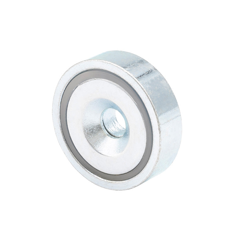 Lav neodym-pottemagnet Ø20 × 6,0 mm, undersænket hul Ø4,5 mm (8,5 kg)