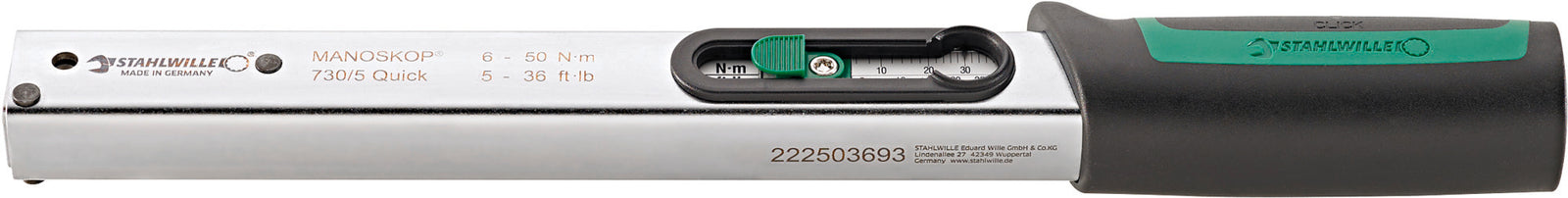 MANOSKOP 730/5 Quick momentnøgle 6–50 Nm, indstik 9 × 12 mm