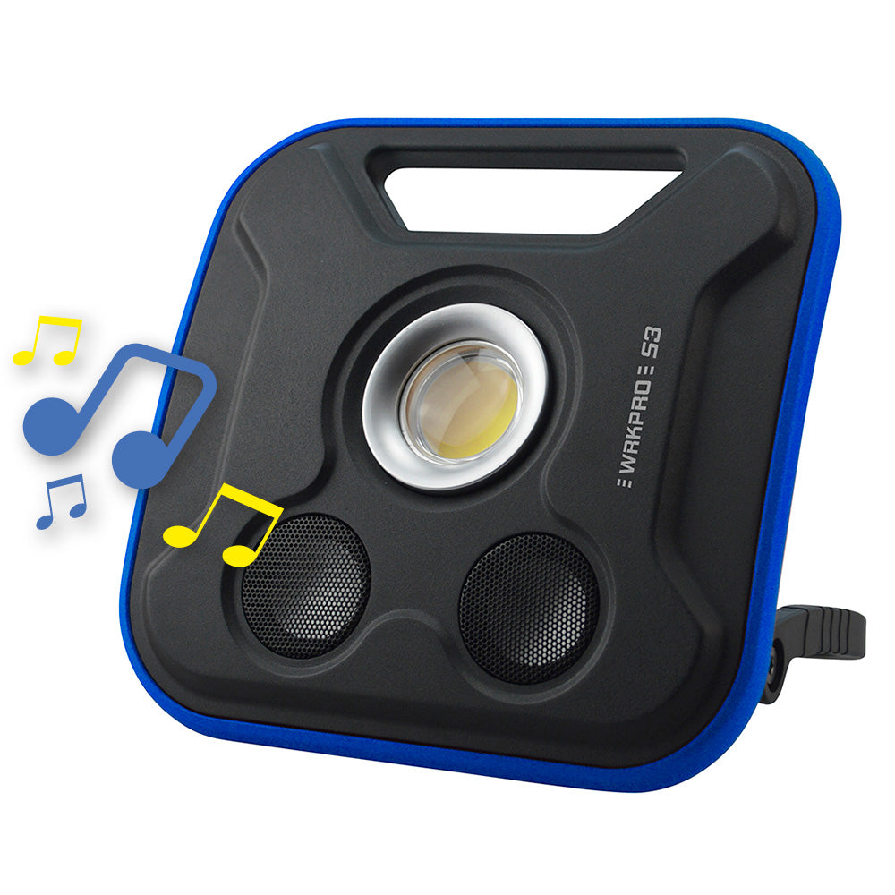 Arbejdslampe "S3" 20 W COB med genopladeligt batteri og 5 W Bluetooth-højttaler