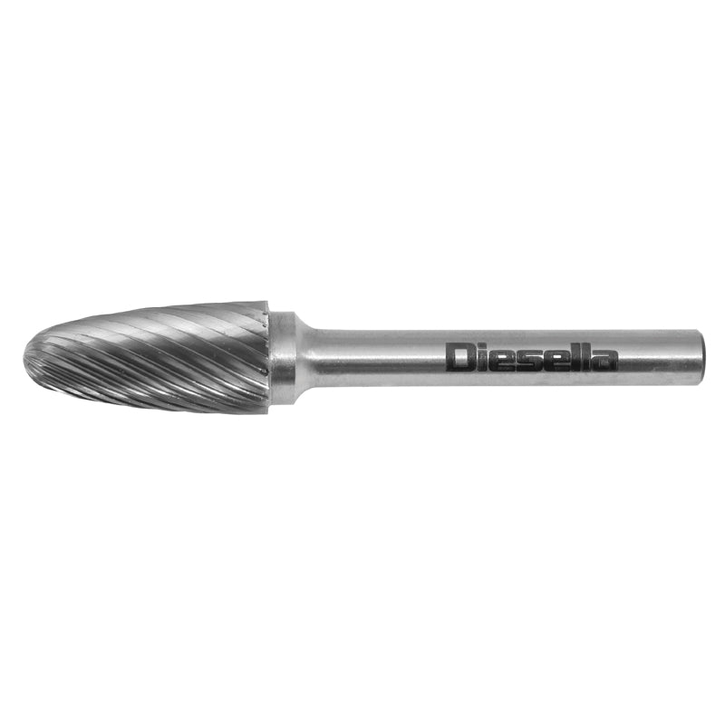 Fræsestift HM Ø8 × 18 mm form F (Single cut) med Ø6 mm skaft