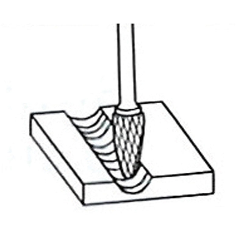 Fræsestift HM Ø8 × 18 mm form F (Single cut) med Ø6 mm skaft