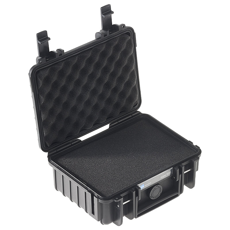 OUTDOOR-kuffert i sort med skumpolstring 205 × 145 × 80 mm, 2,3 l, model 500/B/SI
