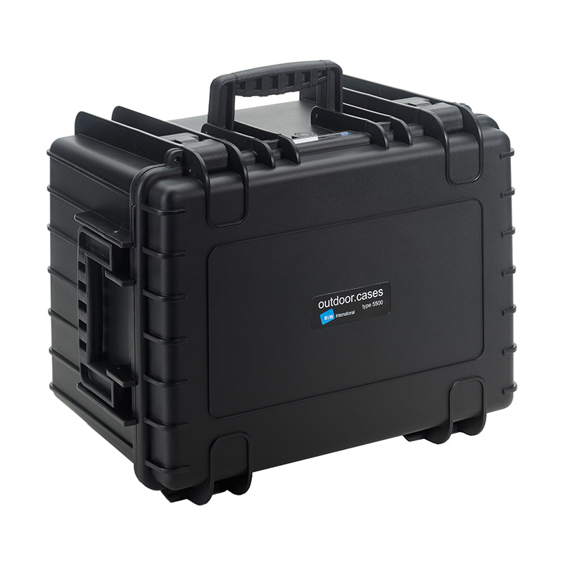 OUTDOOR-kuffert i sort med skumpolstring 430 × 300 × 300 mm, 37,9 l, model 5500/B/SI