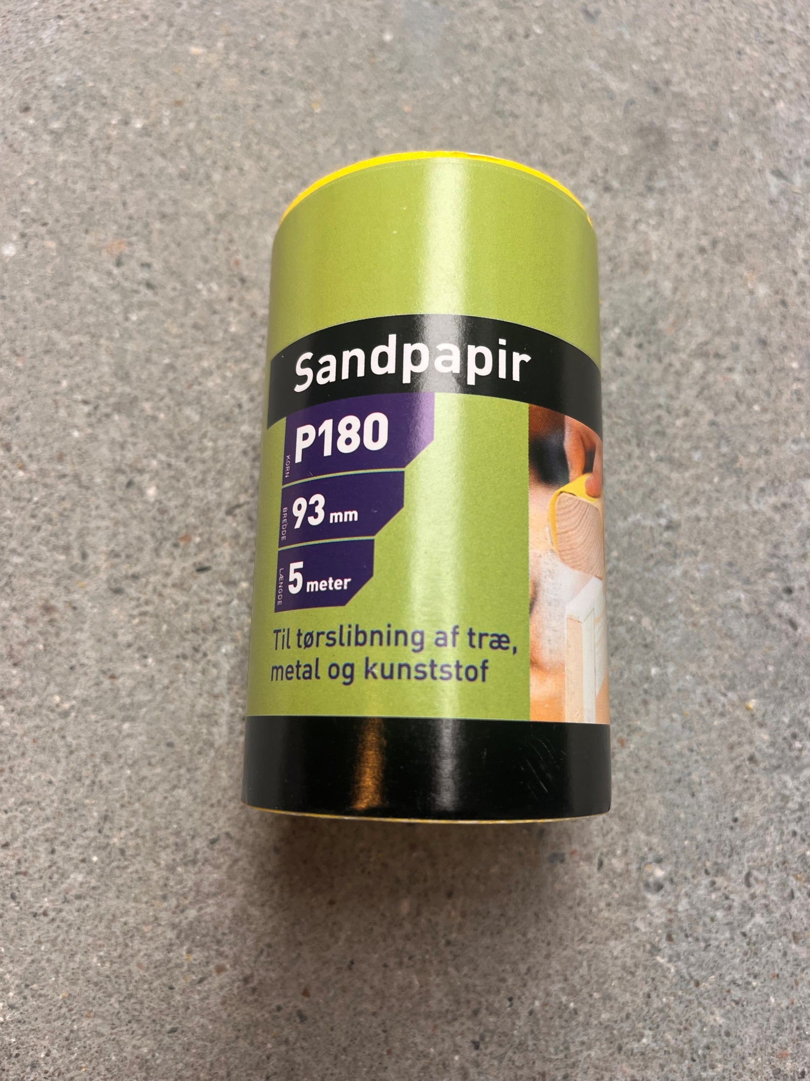 Sandpapir 93 mm x 5 meter korn 180