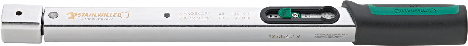 MANOSKOP 730/12 Quick momentnøgle 25–130 Nm, indstik 14 × 18 mm
