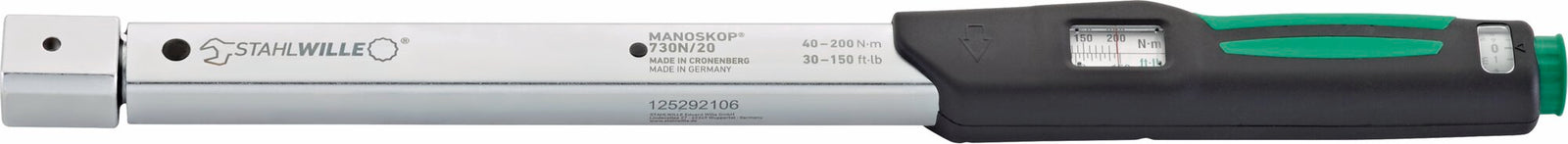 MANOSKOP 730N/20 momentnøgle 40–200 Nm, indstik 14 × 18 mm