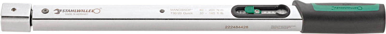 MANOSKOP 730/20 Quick momentnøgle 40–200 Nm, indstik 14 × 18 mm