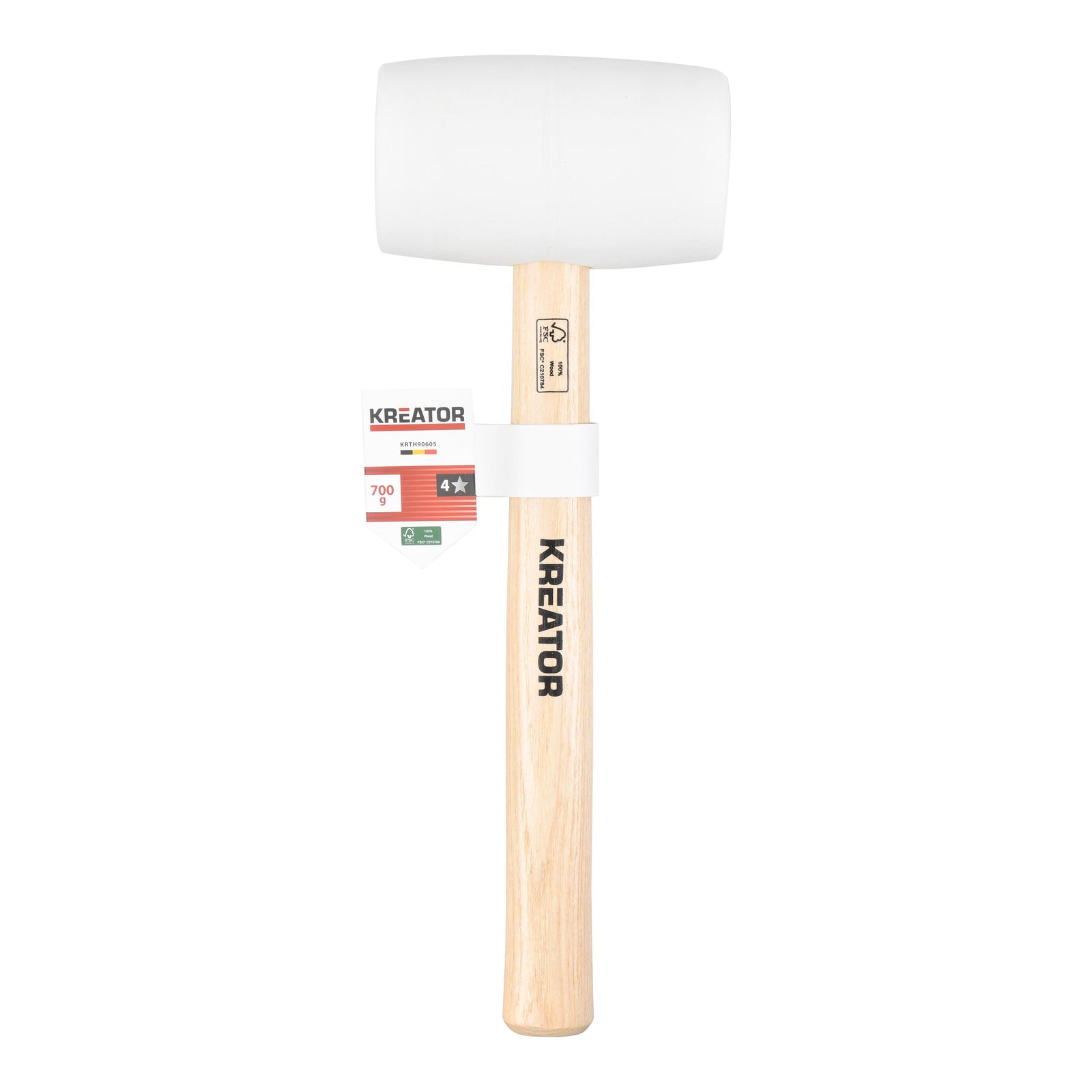 Gummihammer hvid 700 gram Ø 65 mm