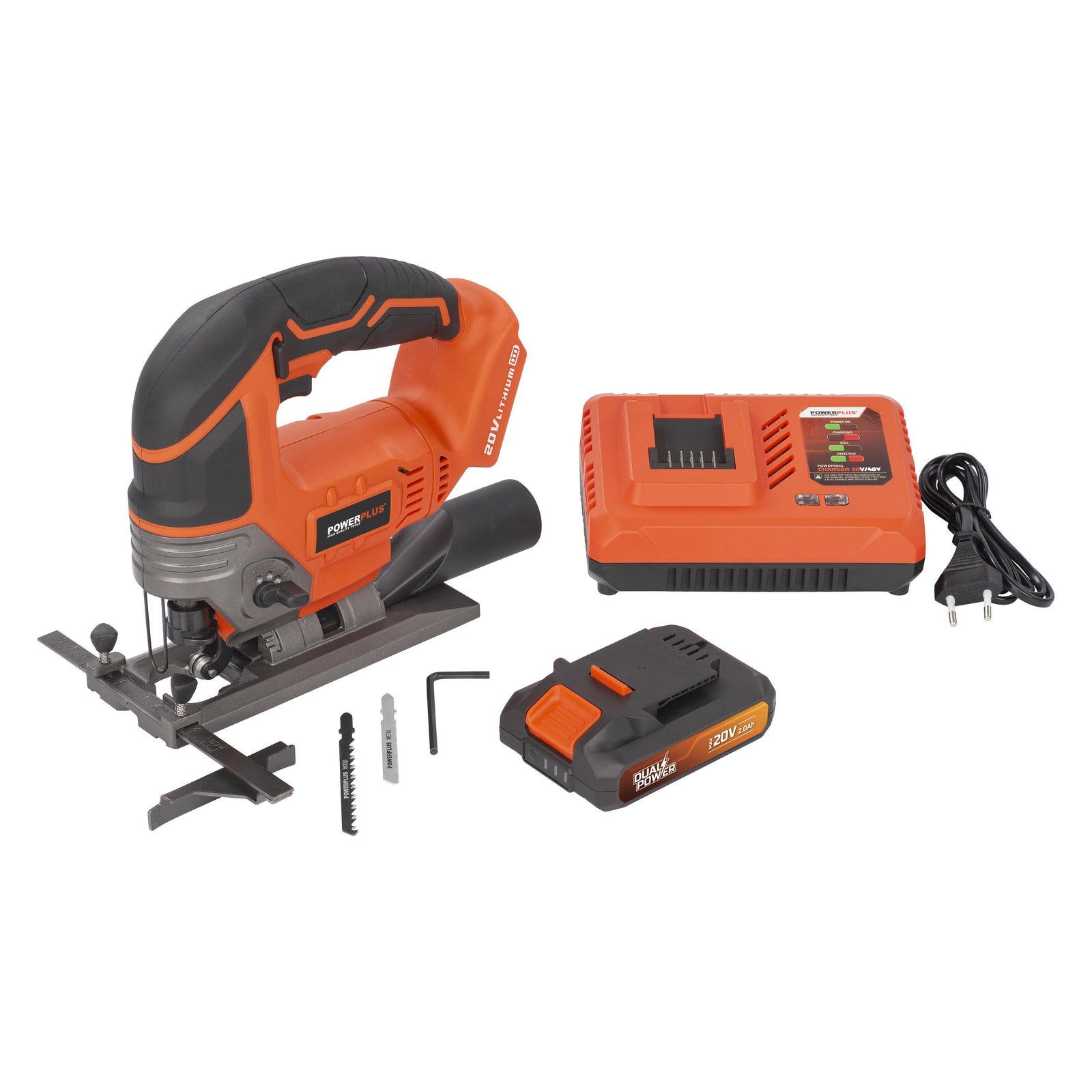 Stiksav 20 V i kuffert med batteri 20 V