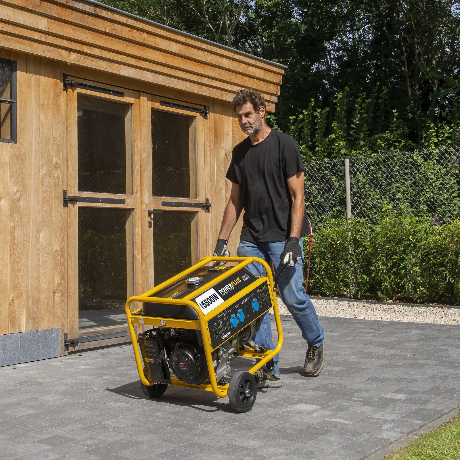 Benzin generator med hjul 5500 W 25 L