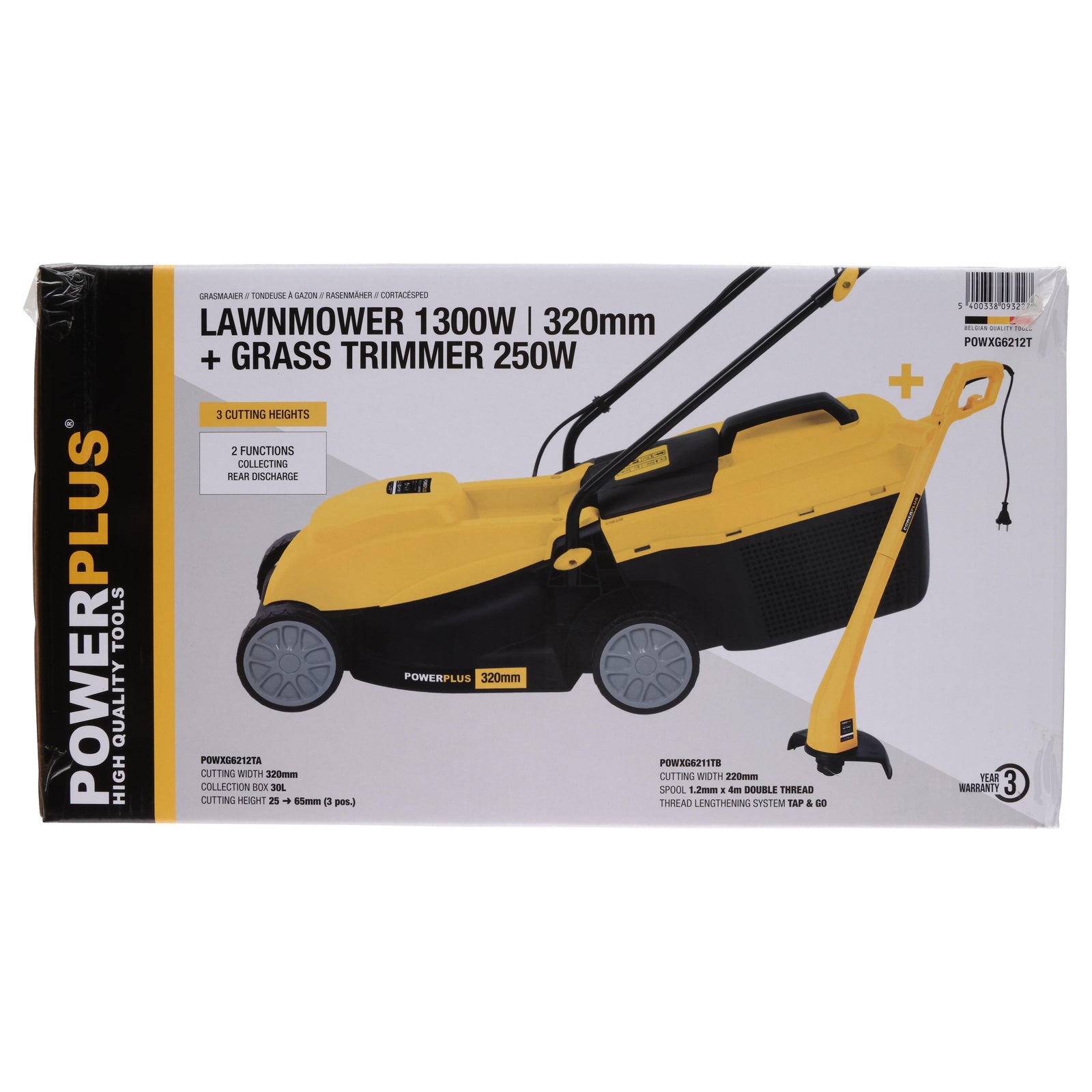Plæneklipper 1300W 320mm + Trimmer 250W