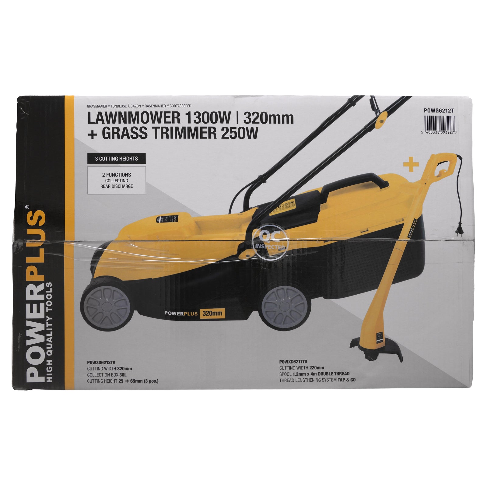 Plæneklipper 1300W 320mm + Trimmer 250W