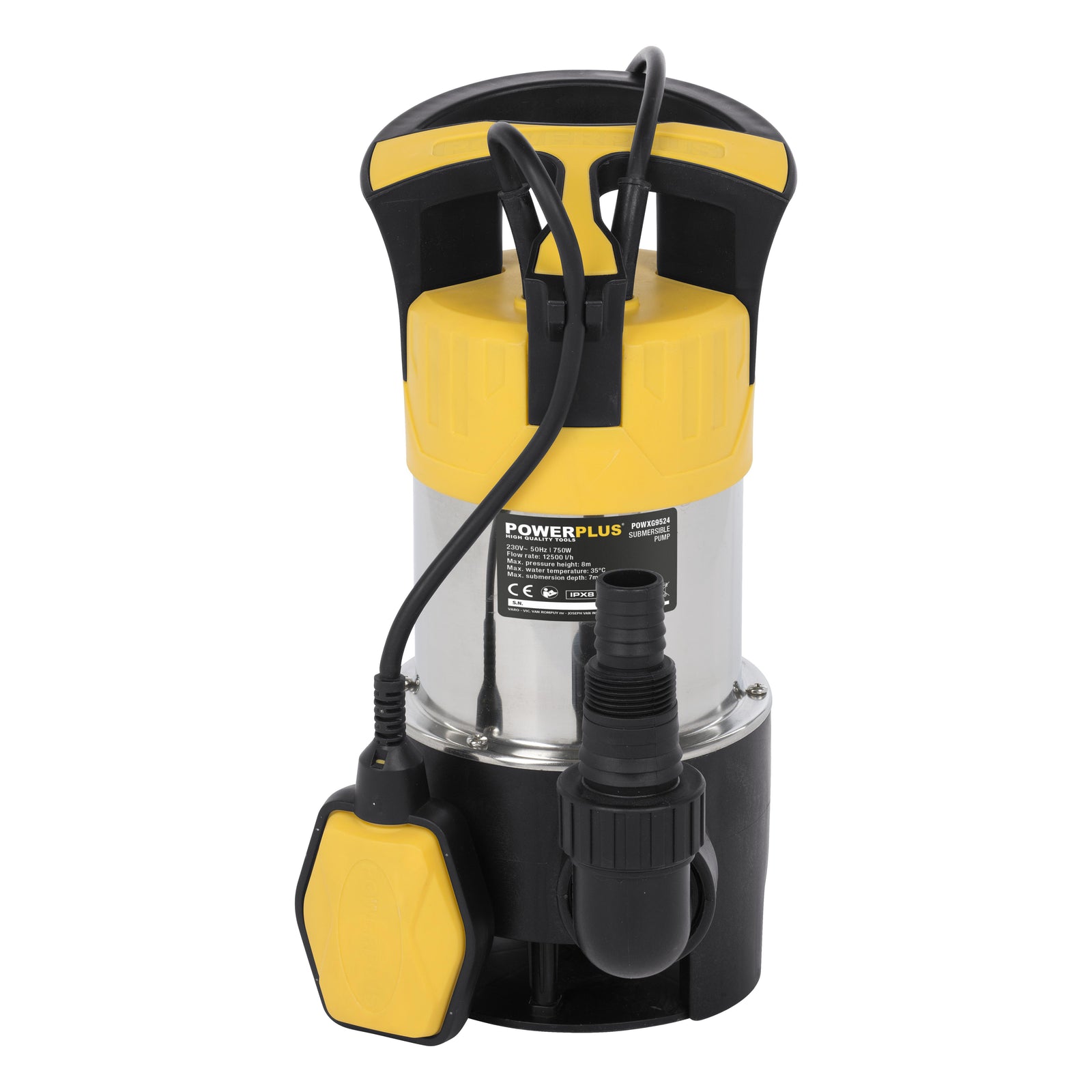 Rustfri dykpumpe 750 watt, snavset vand