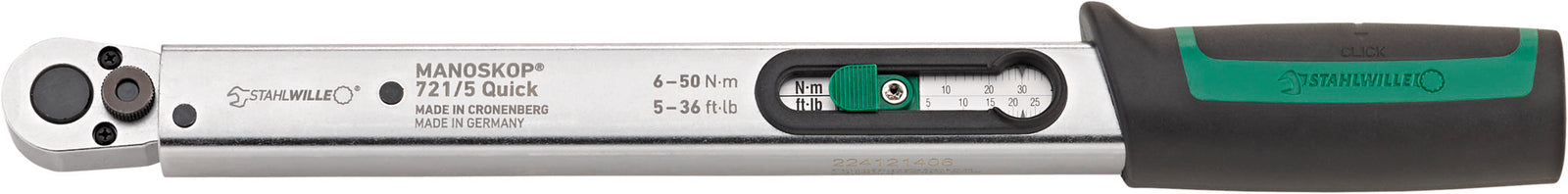 MANOSKOP 721/5 Quick momentnøgle 6–50 Nm, firkant 3/8"