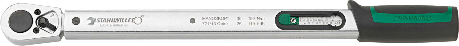 MANOSKOP 721/15 Quick momentnøgle 30–150 Nm, firkant 1/2"