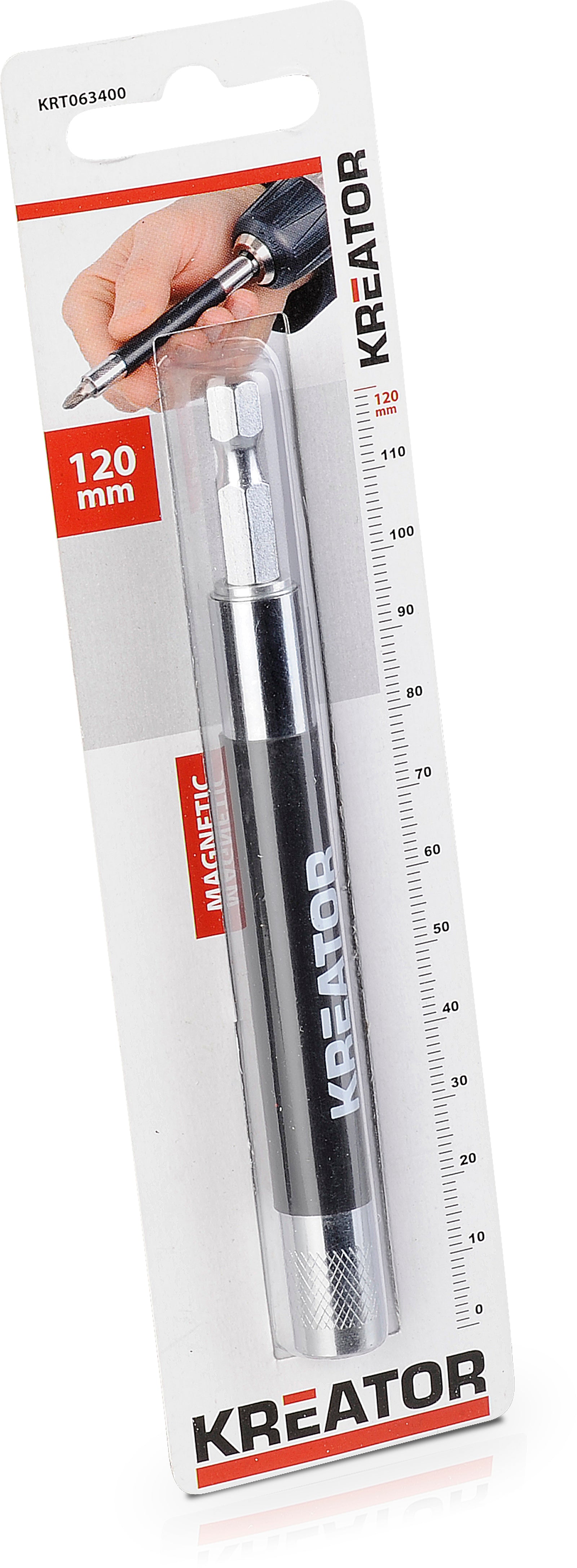Lang bitsholder 1/4'' - længde 120 mm
