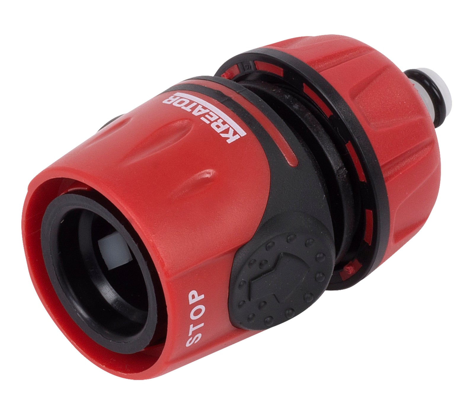 Slangekobling 1/2" med stop og soft grip