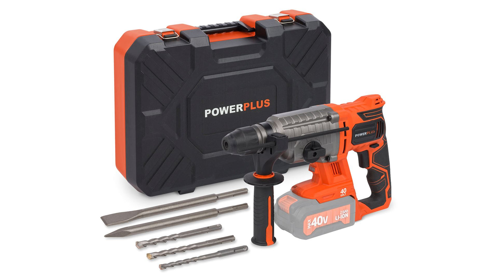 Borehammer 40 Volt med 5 dele (Uden batteri)